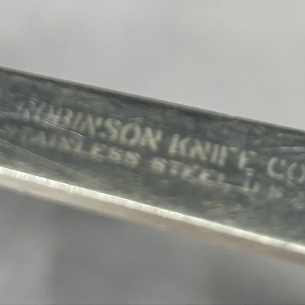 Robinson USA Spatula Wood Handle Slotted Stainless Strainer Curved Marked 12